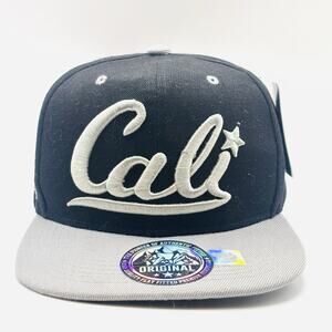 Cali Flat Bill Ball Cap California Snapback Black Hat SnapBack One Size